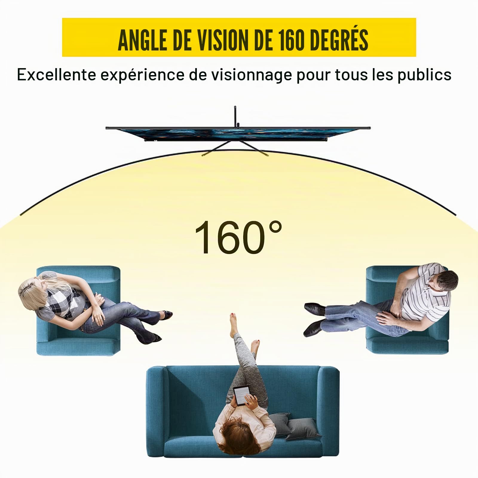VEVOR Écran de Projection avec Trépied 100 Pouces 4K HD 16:9 Toile de Projection sur Trépied Hauteur Réglable Écran pour Projecteur 227 x 127 cm Infroissable Vidéoprojecteur Cinéma Domicile Extérieur
