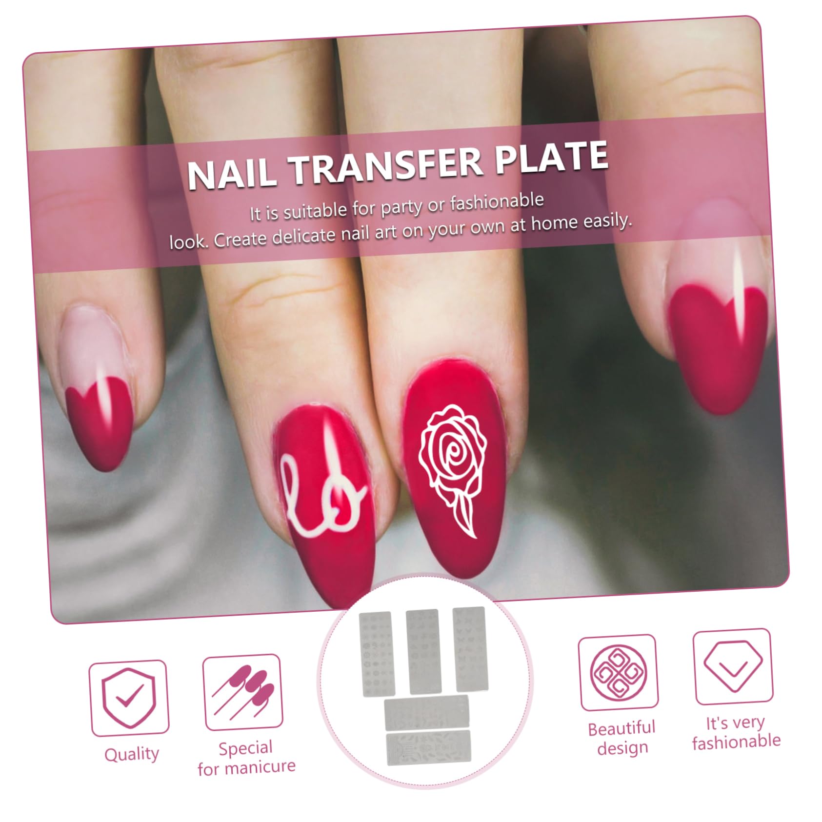 Healeved 15pezzi Piastre Per Timbratura Unghie Stencil Decorativi Per Nail Art Con Motivetti Floreali e Farfalle Per Manicure Fai Te e Saloni Di Bellezza