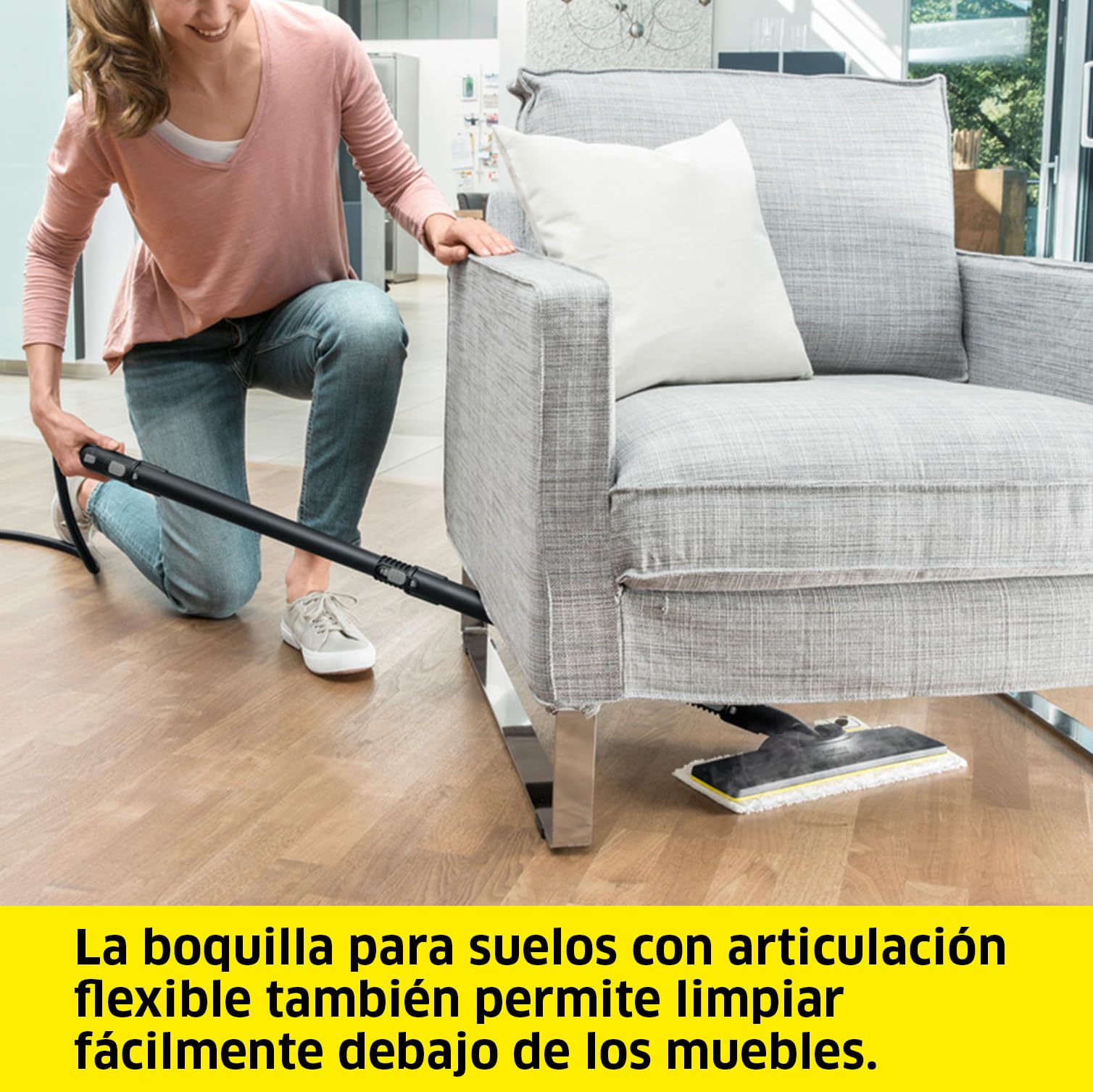 Kärcher Juego de boquilla EasyFix SC 1, boquilla para suelo EasyFix, paño de microfibra universal, 2 tubos de extensión (0,5 m), accesorios originales para el limpiador de vapor Kärcher SC 1