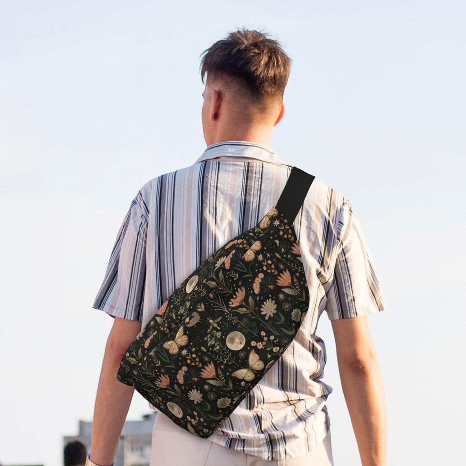 Running Waist Pack Vintage Butterfly Moon Flower 2-in-1 Fanny Pack and Crossbody Bag Hiking Daypack for Men Women Running Travel Hiking Daily Commute - Image 7