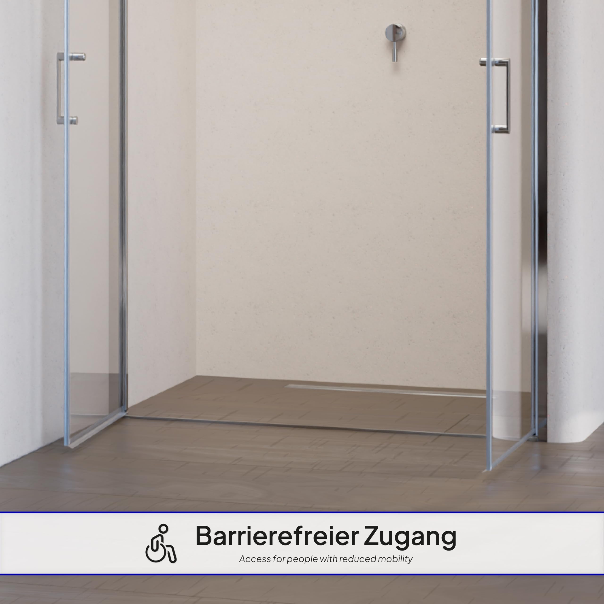 Stella Duschtür 79x190 cm - Nischentür aus 6 mm ESG Sicherheitsglas mit Nanobeschichtung, Verstellbereich 79–82 cm, transparente Duschabtrennung für Badezimmer