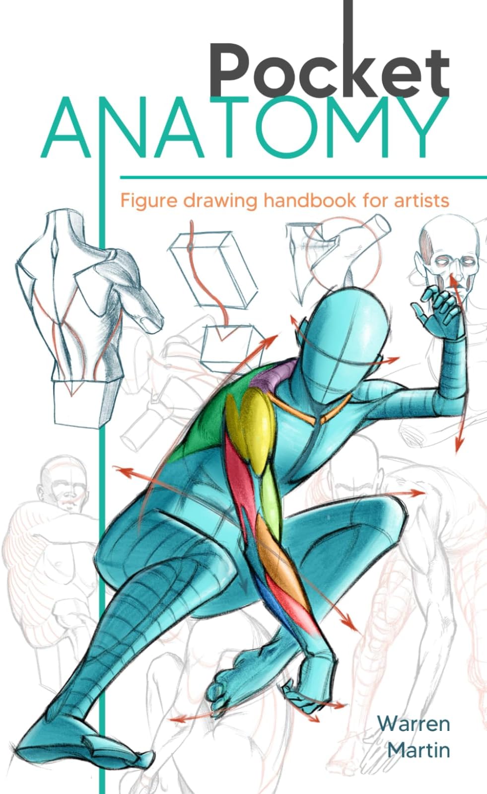Pocket Anatomy: Figure Drawing Handbook in Color for Artists, Learning How to Draw Human Body by Simplifying the Complex Structures of the Body and Understanding the Human Form