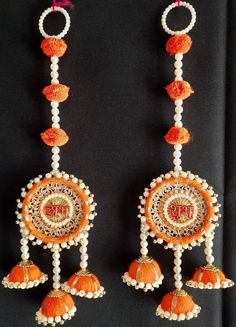 Anishop Ethnic Handmade Shubh Labh,shubh labh Decorative Wall Hanging Best for Home Decor/Diwali Etc (Handmade) (Pack of 2) Orange (B0CKFG7QN8) Amazon Price History, Amazon Price Tracker