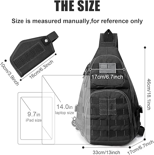 Miniatura 2 de G4Free Mochila táctica EDC, bolsa de hombro militar Rover con funda para pistola para transporte oculto