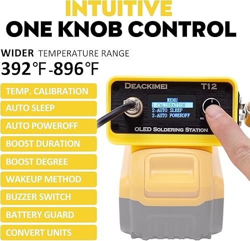 Miniatura 4 de Deackimei Estación de soldador inalámbrico para batería Dewalt de 20 V máximo, temperatura ajustable, suspensión automática y protección de bajo