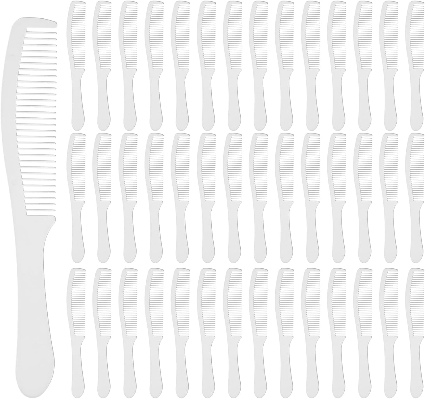 Disposable Combs, Individually Wrapped Plastic Mini Travel Combs with Long Handle for Personal Care Grooming, Hotels, Shelters, Nursing Homes, Charities, White 6.3 x 0.94'', 100 Pcs
