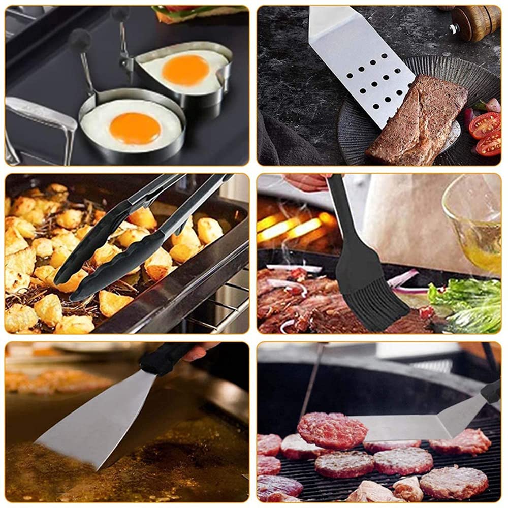 Set per barbecue Spatola per barbecue Spatola per barbecue Attrezzo per barbecue all'aperto Set per barbecue Teppanyaki - Set per griglia in acciaio inossidabile per impieghi gravosi in valigetta per
