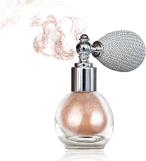 Ganbaro Glitter Powder Spray,Highlighter Loose Powder Spray,Body Powder Spray,Body Glitter High Gloss Spray Sparkle Powder Makeup Spray for Hair Face Body (Charm Champagne)