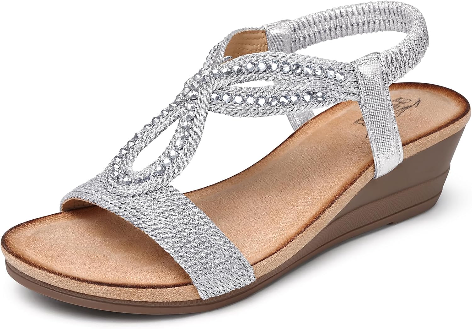 SHIBEVER Wedge Sandals for Women Dressy: Summer Low Wedges Comfortable Open Toe Sandals