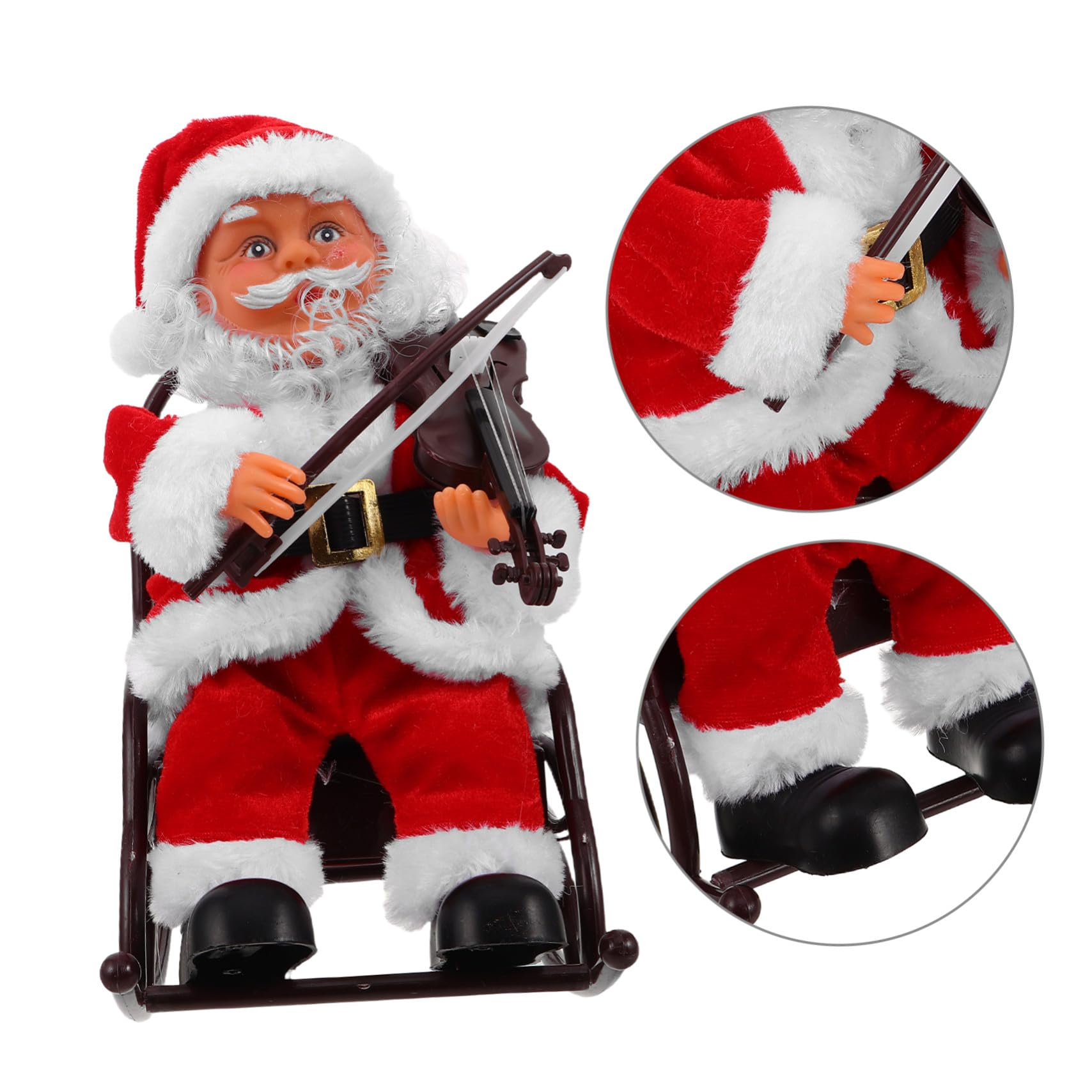 Juguete De Papá Noel Eléctrico con Música y Silla De Ruedas Figura Decorativa Divertida para Fiestas Navideñas Adorno De Mesa para Celebraciones Festivas