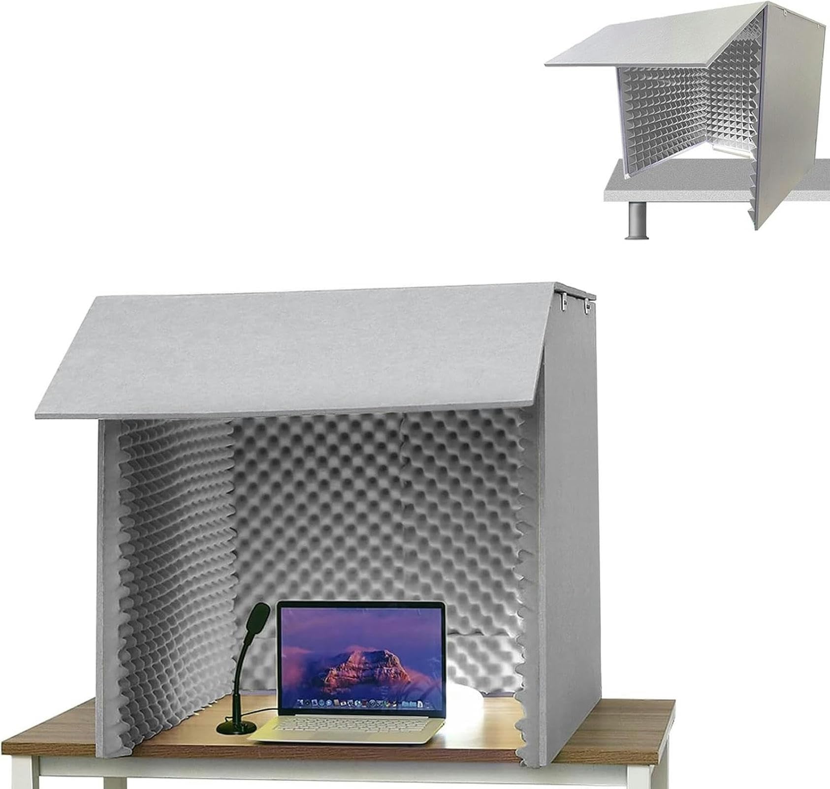 Cabina di registrazione insonorizzata portatile, scatola di isolamento per microfono fai da te, cabina audio senza eco per la registrazione vocale domestica e in movimento