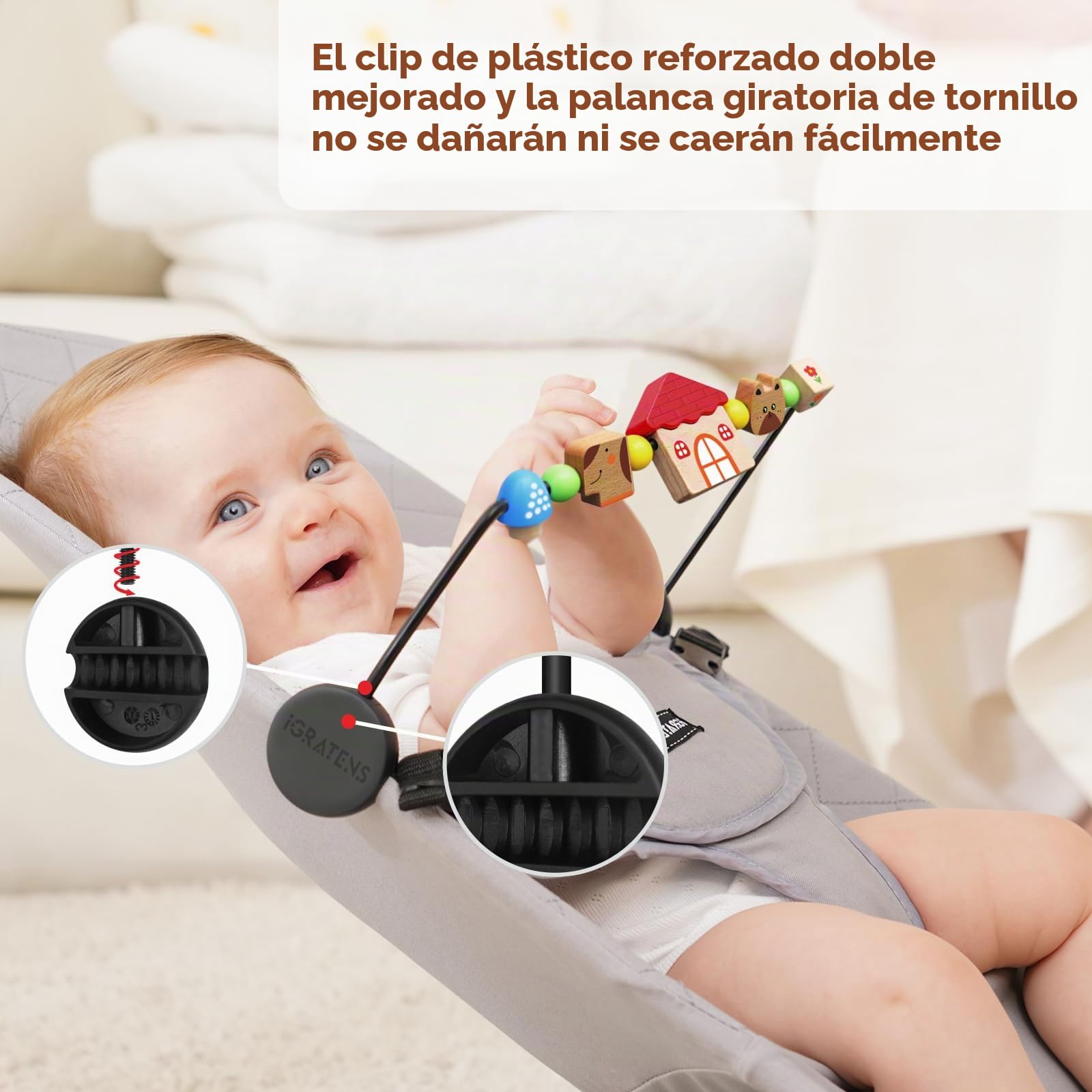 iGRATENS Baby Bjorn Bouncer, juguete gorila suave, fácil de poner, materiales seguros, diseño emocionante, para bebés curiosos, paraíso de mascotas