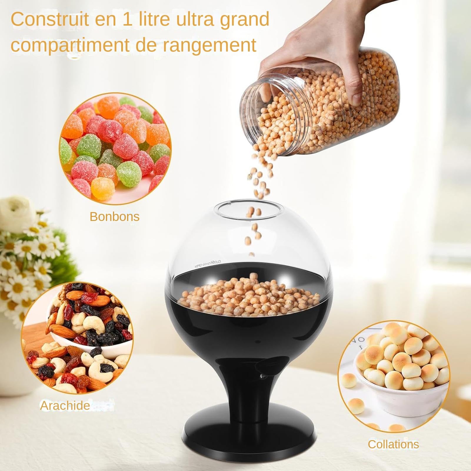 Générique Machine À Distribuer des Bonbons,Machine avec Capteur Automatique,Distributeur Automatique de Confiseries | pour Comptoir de Maison Bureau Collation Noel Halloween Fruits Secs Haricots