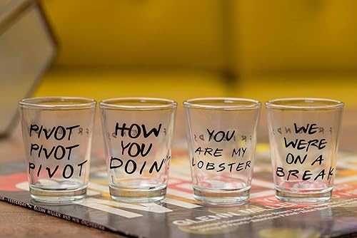 Miniatura 9 de Silver Buffalo Friends Iconic Quotes Only Paquete de 4 mini gafas, 1.5 onzas