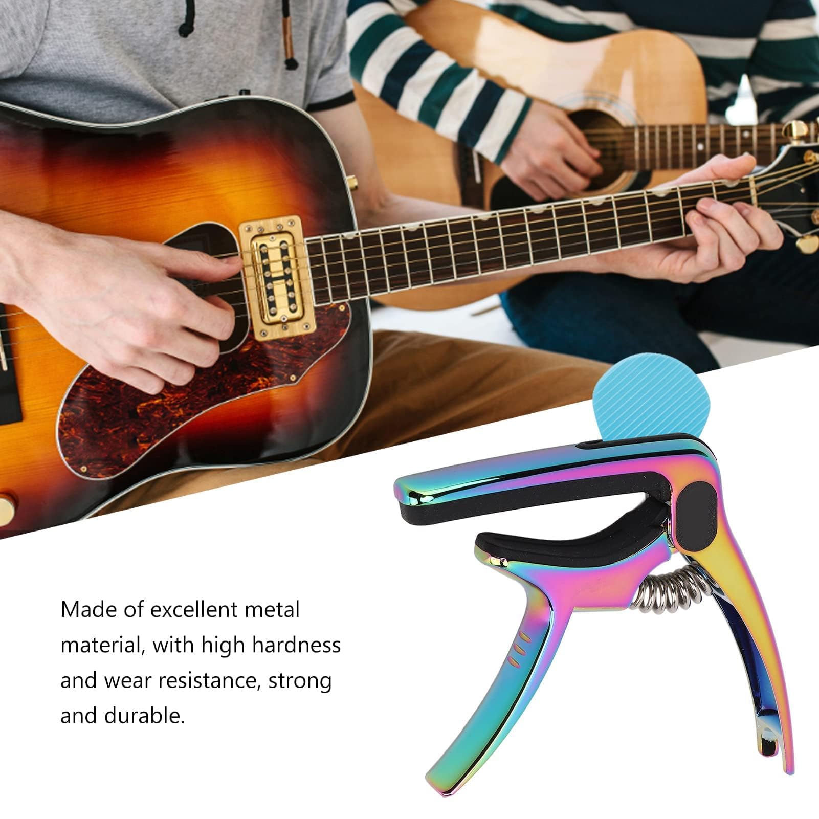 JECapo-Capodastre Universel Multifonction Pour 6 Cordes, Accessoire Acoustique Classique Et électrique JEAlloy Metal