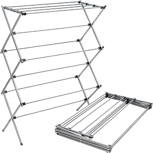 Honey-Can-Do Oversize Collapsible Clothes Drying Rack DRY-09066 Silver, 50 lbs