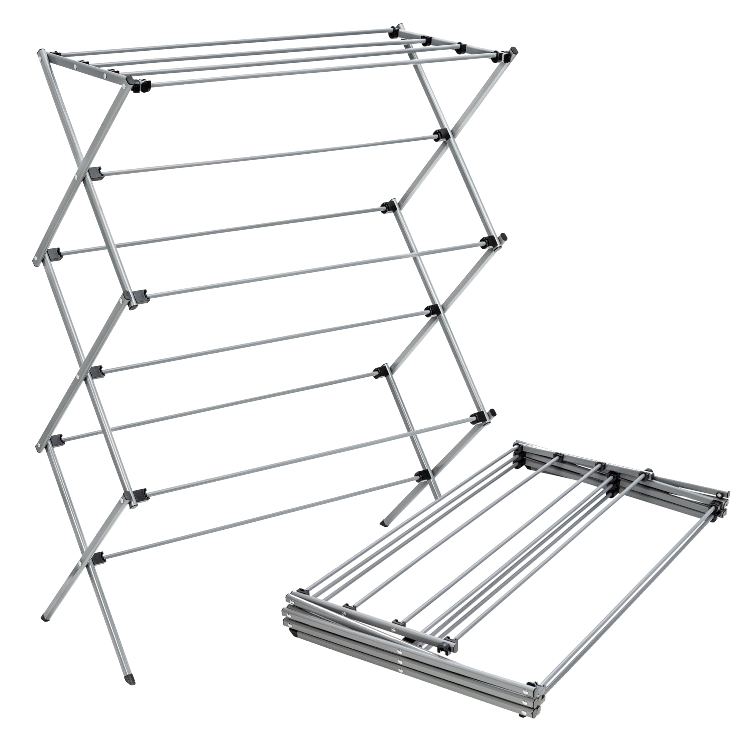 Honey Can Do Oversize Portable Collapsible Clothes Drying Rack, Alloy Steel, Silver, 50 Lbs