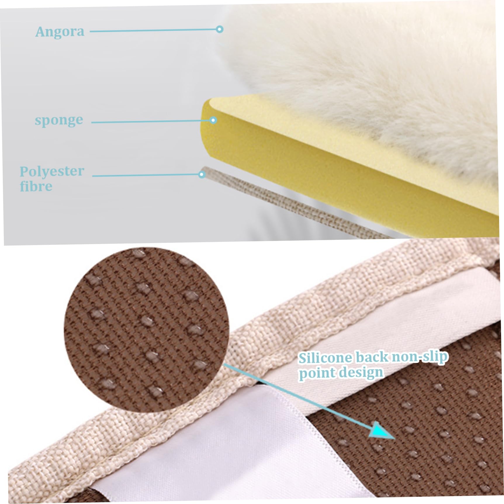 Fodera per carrozzina beige antiscivolo traspirante 30x15, cuscino per passeggino | Tessuto morbido e traspirante, adatto alla maggior parte dei passeggini, ideale per le gite quotidiane dei bambini