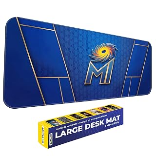 GoThriff IPL Cricket Theme Mouse Pad for PC | Large XXL Desk Mat | Anti-Slip Base, Overlock Stitched | Extended Gaming Mousepad Keyboard Mat | Cricket Fan Gift (MI, Extra Large)