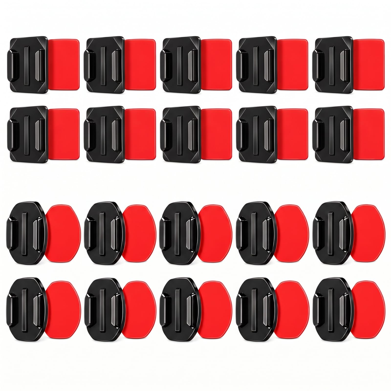 20 Pack Action Camera Adhesive Mounts, Flat & Curved Sticky Camera Mounts