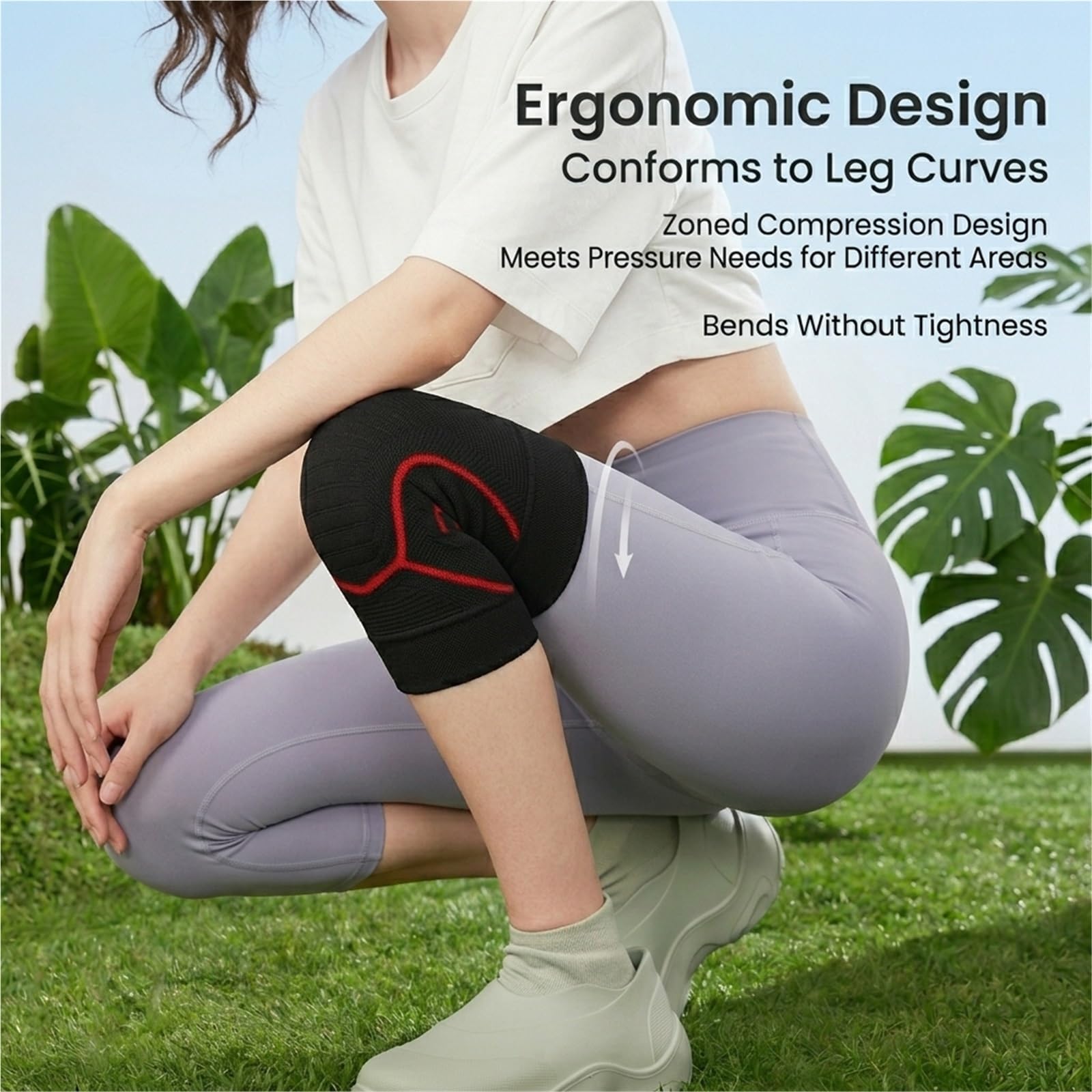 Kniebandage für Damen und Herren, Kompressionsmanschette zum Laufen, Radfahren, Fitnessstudio, Sport, Linderung von Gelenkschmerzen, atmungsaktives elastisches Kniepolster für Basketball und Fußb