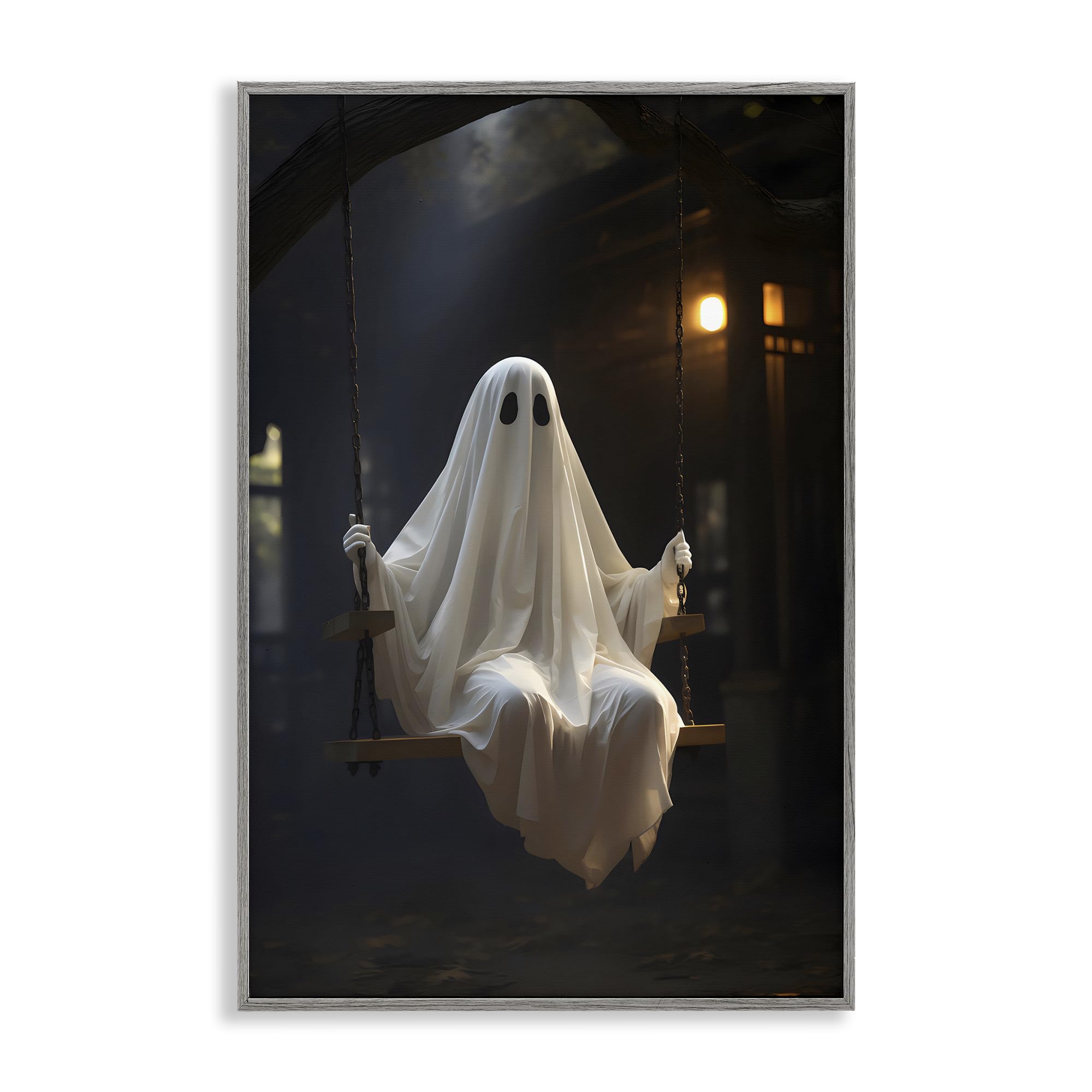 Tableau fantôme blanc Stupell Industries cadre giclée 61x40cm