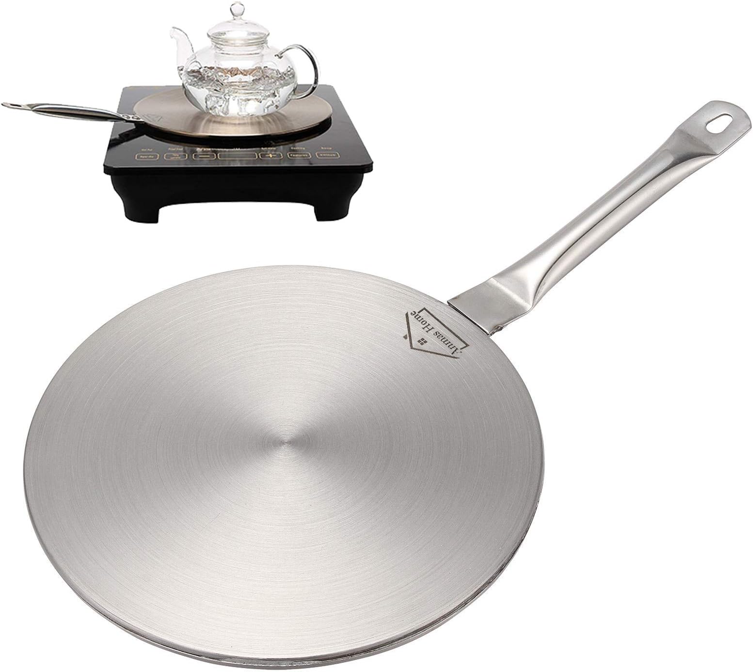 Heat Diffuser for Gas Electric Stovetop, Anmas Home 8.23 Inch Stainless Steel Induction Ring Plate Converter Disc With Heatproof Handle