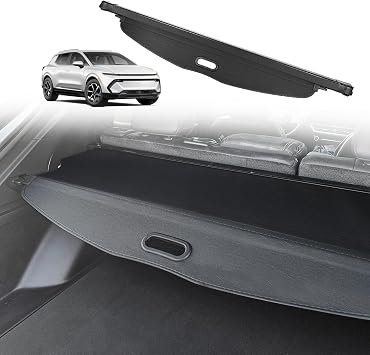 BestEvMod Retractable Trunk Cargo Cover Compatible with Chevrolet Equinox EV 2026 2025 2024 Interior Accessories Black Rear Trunk Cargo Shield Privacy Cover