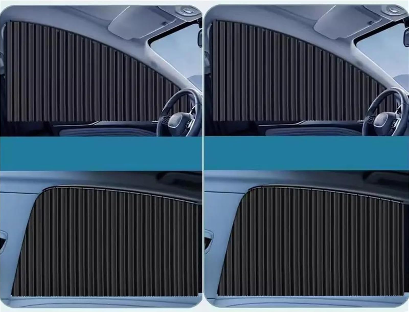 Persianas Ventanas Coche Persianas Portátiles Cubiertas Para Ventanas Para Acampar Cortinas Para Ventanas 2 Uds 4 Uds Protector solar lateral coche(Rear 2Pcs)
