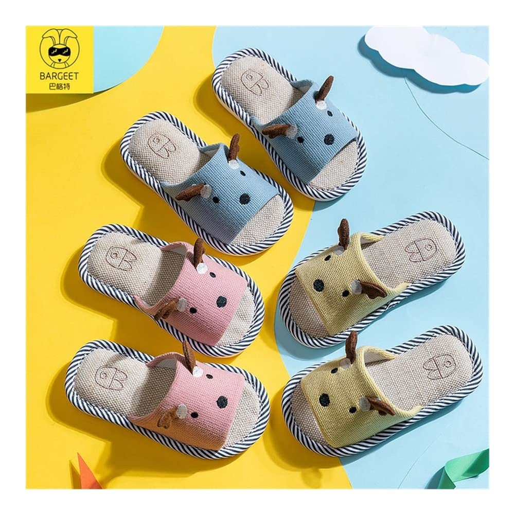 Pantuflas de algodon Lino de invierno zapatillas for bebés for niñas niños zapatillas de hogar princesa antideslizante slippery peep-toe niños zapatos for interiores zapatos cálidos niños zapatillas