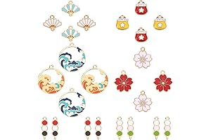 SUNNYCLUE 40 Pcs 5 Styles Enamel Alloy Pendants