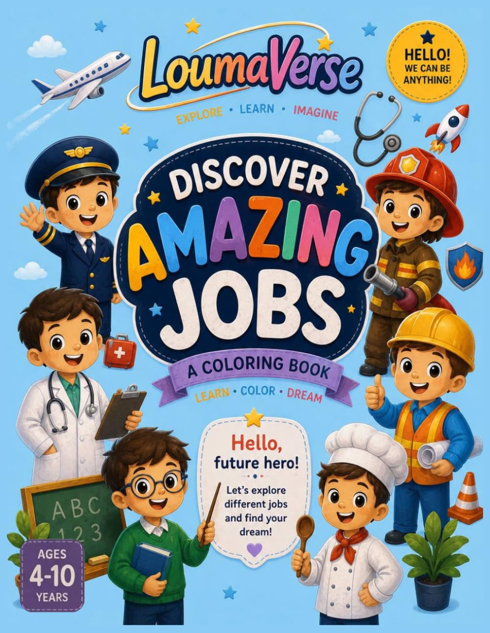 Descover Amazing jobs: a Coloring Book For Boys and 20 Fun Coloring Pages of Amazing Jobs