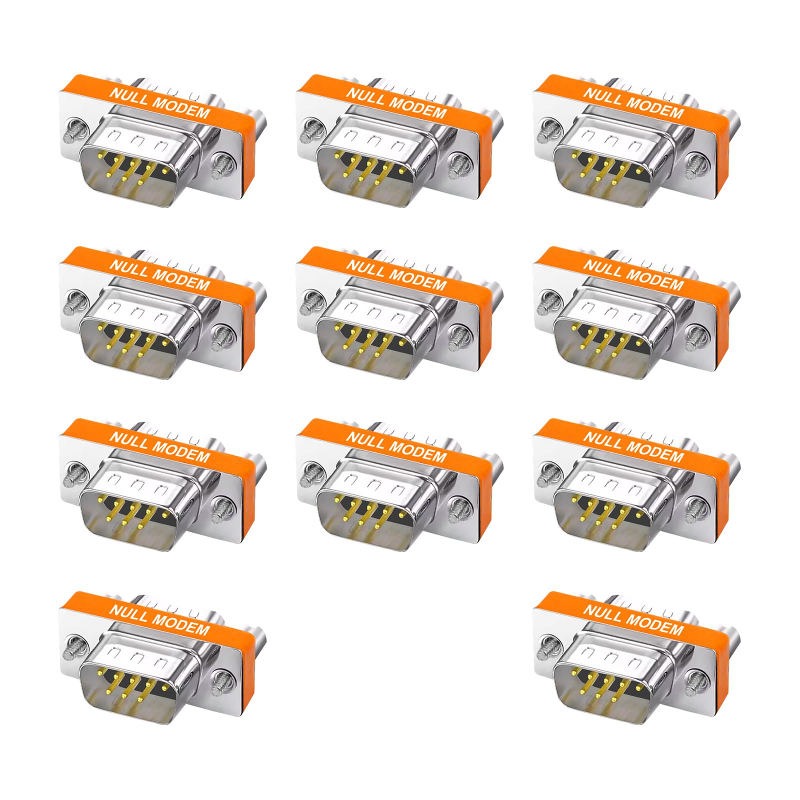 YIOVVOM DB9 Null Modem Adapter Male to Male Slimline Data Transfer Serial Port Adapter Set of 11