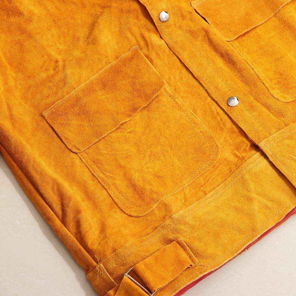 Chaqueta de piel de vacuno para soldar, para soldadores, artesanos.