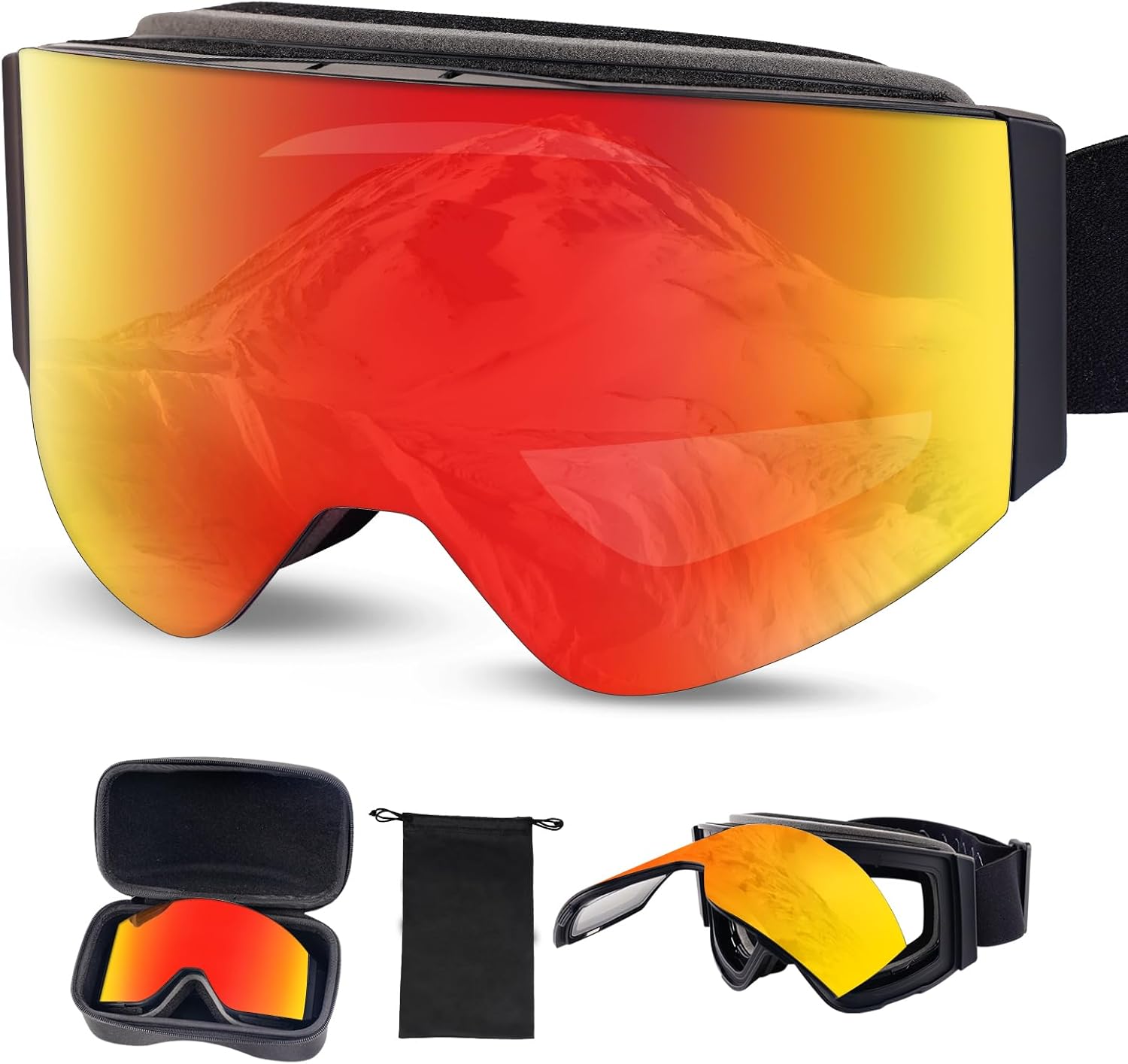 Ski Goggles Frameless Flip Up Snow...