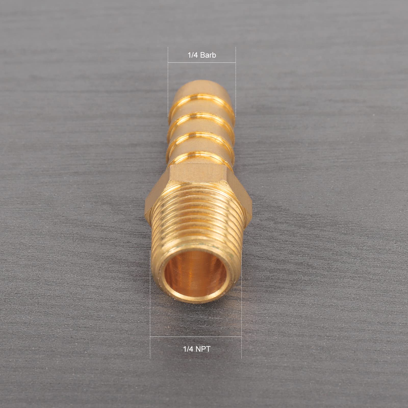 2 Stück Messing-Schlauchverschraubungen – 1/4" NPT Auf 1/4" Widerhaken, Für Luft- & Wasserschläuche