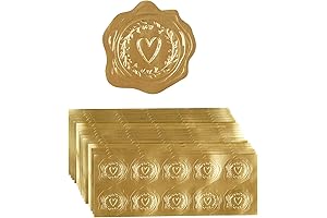 Heartfelt Embellishments: 300 Embossed Gold Foil Love Stickers Adorn Your Creations