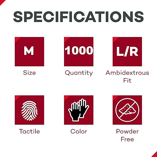 Miniatura 2 de Dealmed Black Nitrile Exam Gloves  Disposable Multi-Purpose Use Medical Gloves Use for First Aid and Medical Facilities