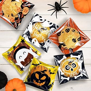 Amazon | Moeagel ハロウィン キャンディーバッグ 6種類120枚