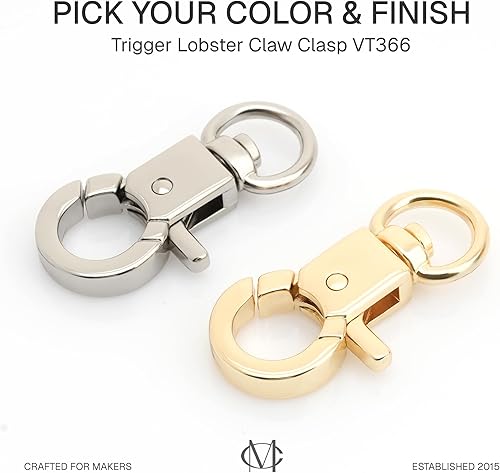 Miniatura 4 de CRAFTMEMORE Gatillo langosta Garra Broche Clip giratorio Gancho Snap Forma Círculo 4pcs VT366 (Oro)