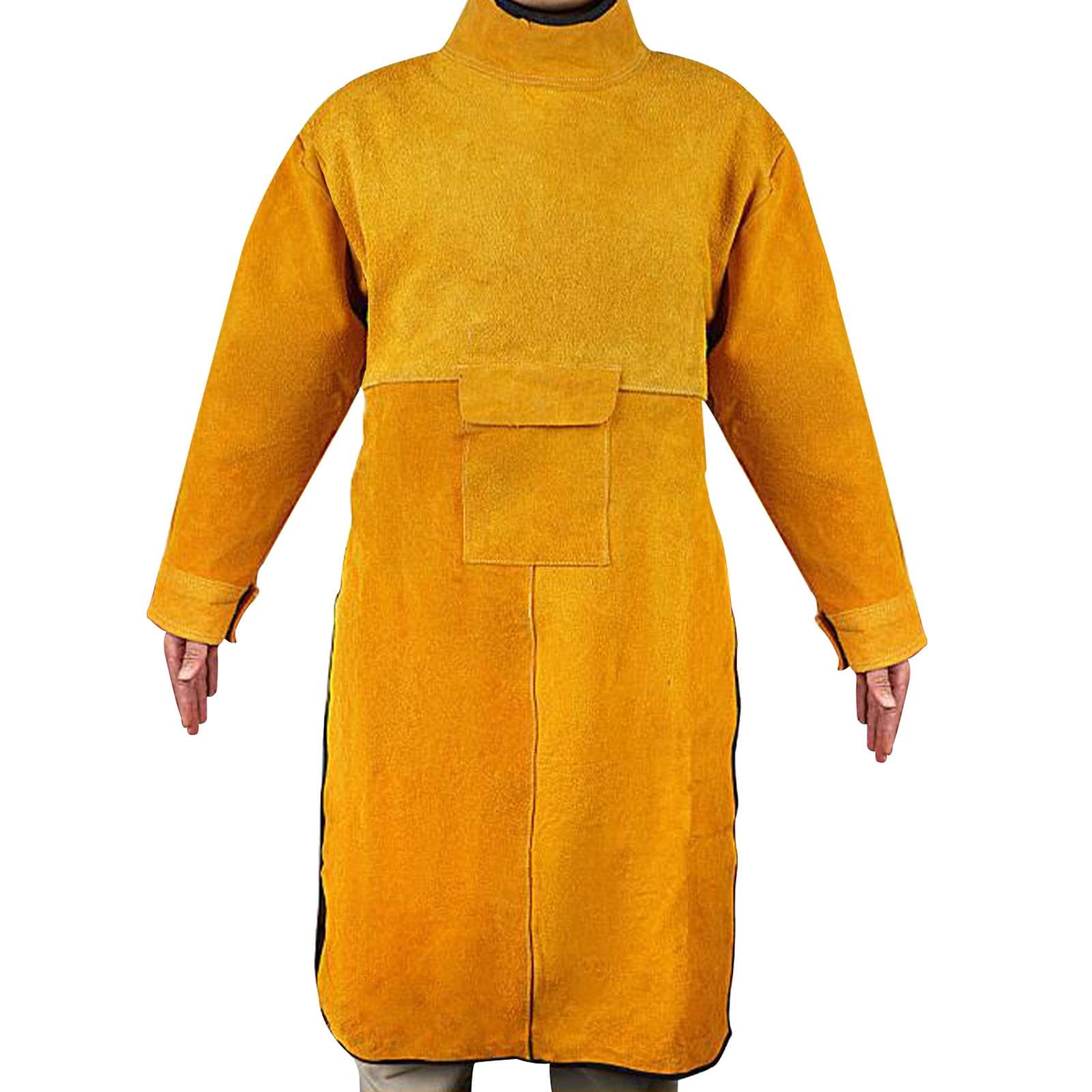 Welding Apron with Sleeve Weld Coat with Neck Cover Men Women Welding Jacket-image-20
