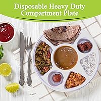 Vista 64 de three leaf 6 COMPARTMENT BAGASSE TRAY 400 Ct. Heavy-Duty- Super Strong- Natural- Eco-Friendly Disposable Bagasse Plates, 100% Biodegradable 6