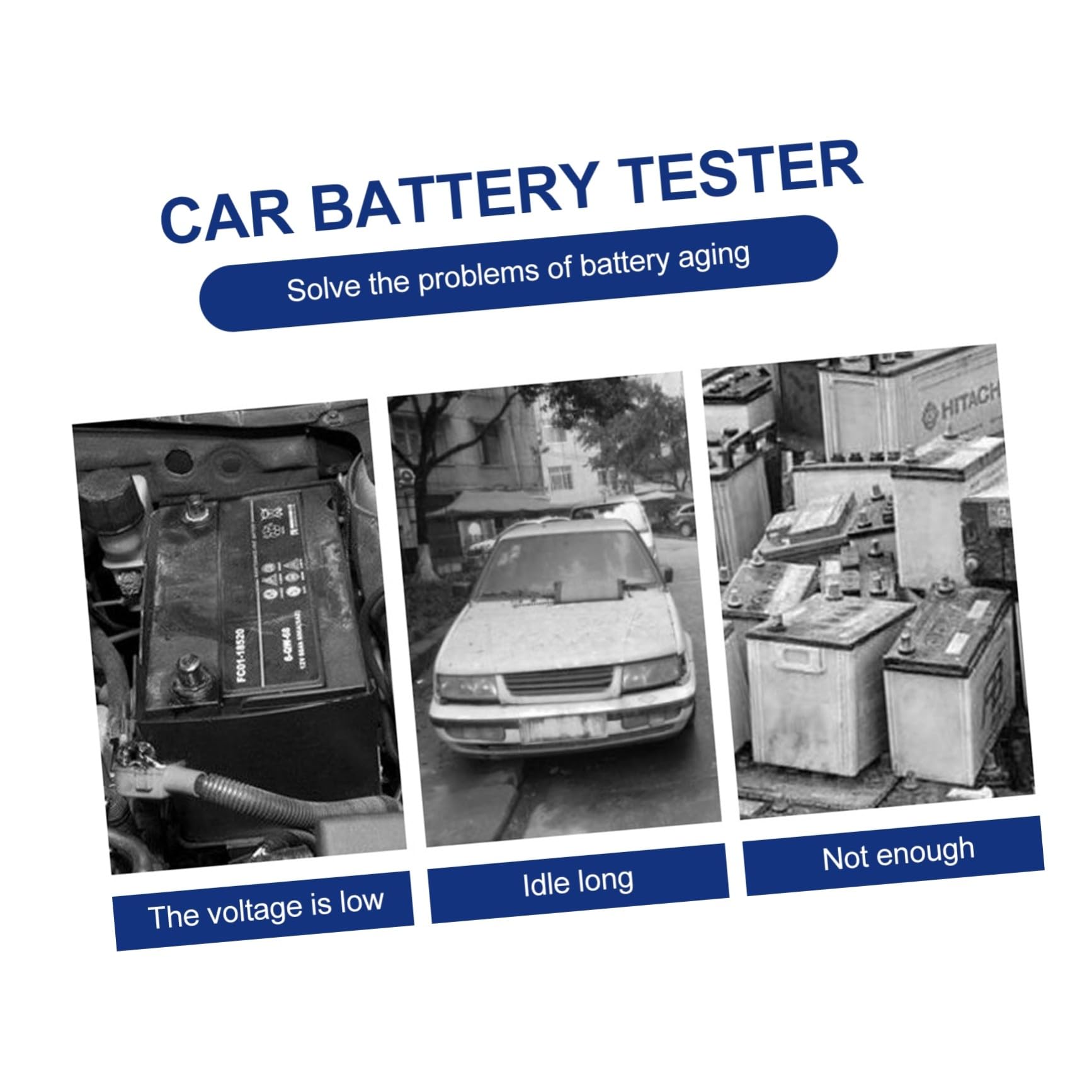 UKCOCO Comprobador De Batería De Coche De Analizador De Baterías Para Coche De Útil Para Diagnosticar El Estado El Taller Hogar