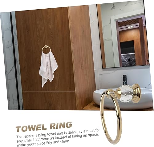 Miniatura 5 de DOITOOL Toallero colgante de acero inoxidable, gancho de latón, soporte de toalla de mano dorado, soporte para toallas de baño, toallero para