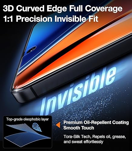 Miniatura 4 de TORRAS Protector de pantalla de diamante de primera clase para Samsung Galaxy S24 protección duradera de grado militar 9H+ 0.04s desbloqueo de