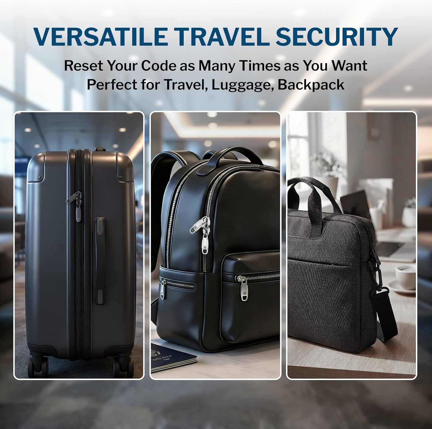 Forge TSA Luggage Combination Lock - Open Alert Indicator, Easy Read Dials, Alloy Body- Ideal for Travel, Lockers, Bags (Black 4PK) - Image 6