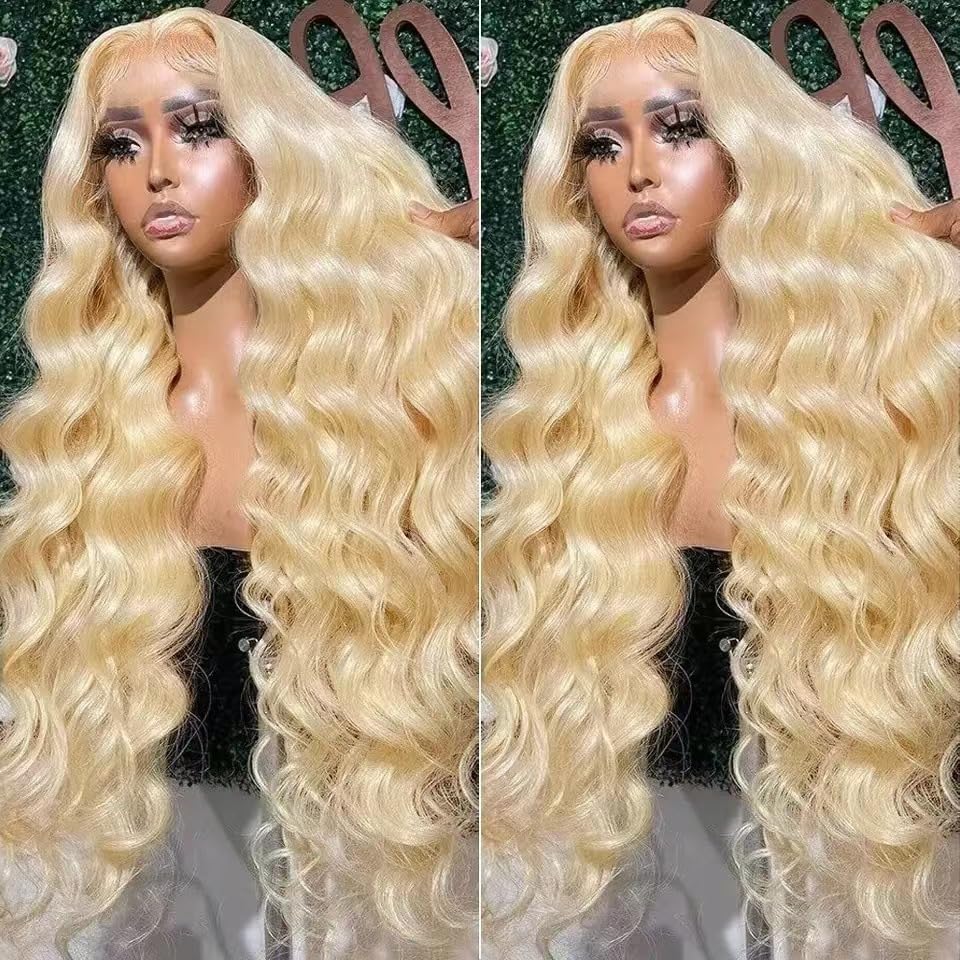 FANJUN Blonde 13x4 HD Lace Front Wig for Women: Long Wave, 30 Inch, Synthetic Hair, Pre-Elastic, Glue-Free