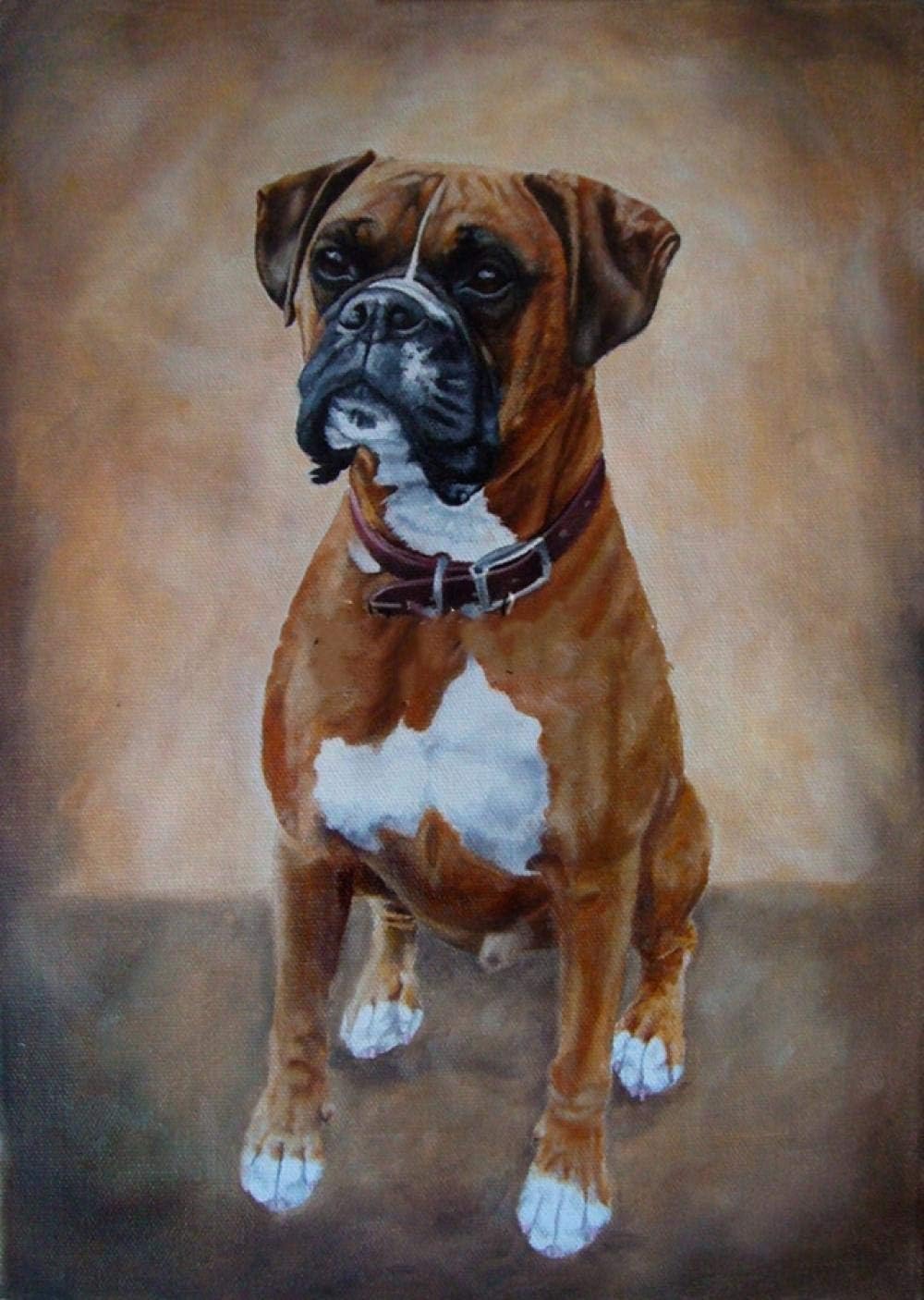 Jigsaw Puzzles 1000 Pieces for Adults Cute Boxer Dog Decorative Puppy Dog Portrait Wooden Puzzle DIY Wall Art Leisure Game Decompress Toy Suitable Family Friends Kids Gift