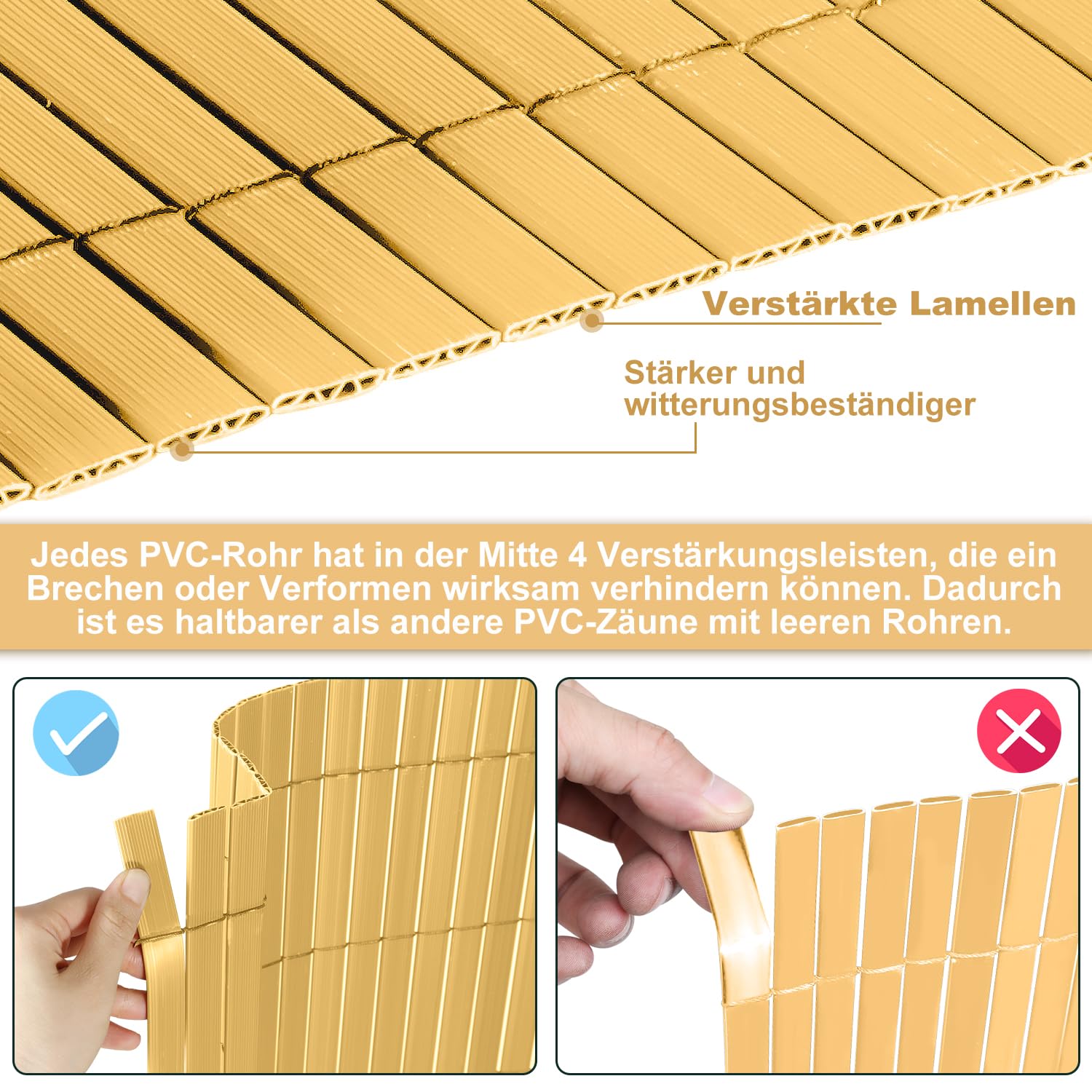 Canniccio PVC Izrielar 80x400cm Marrone - Recinzione Da Giardino Antivento 3 Pesi - Foto 4