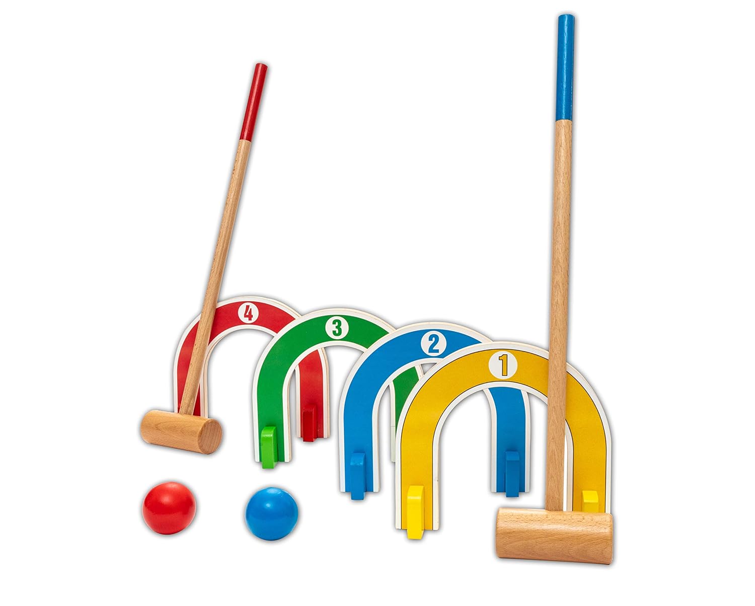 Buy Hilife Toddler's Colourful Croquet Set Wooden Indoor and Outdoor